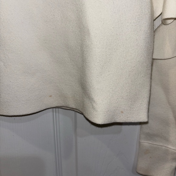 Alice + Olivia Nettie Ruffle Sleeve Crewneck Sweater - Size XS White - Picture 2 of 11